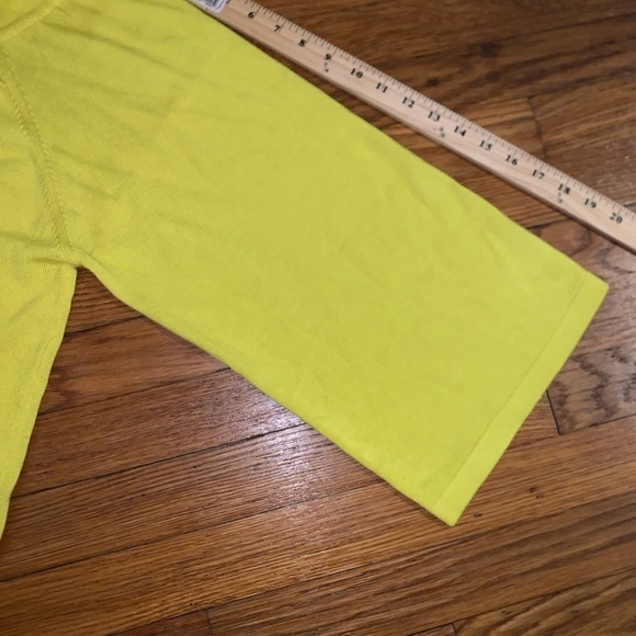 NWT Susan Graver 3X yellow sweater 3/4 sleeves pockets plus size preppy spring - Picture 5 of 9